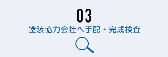 塗装協力会社へ手配・完成検査